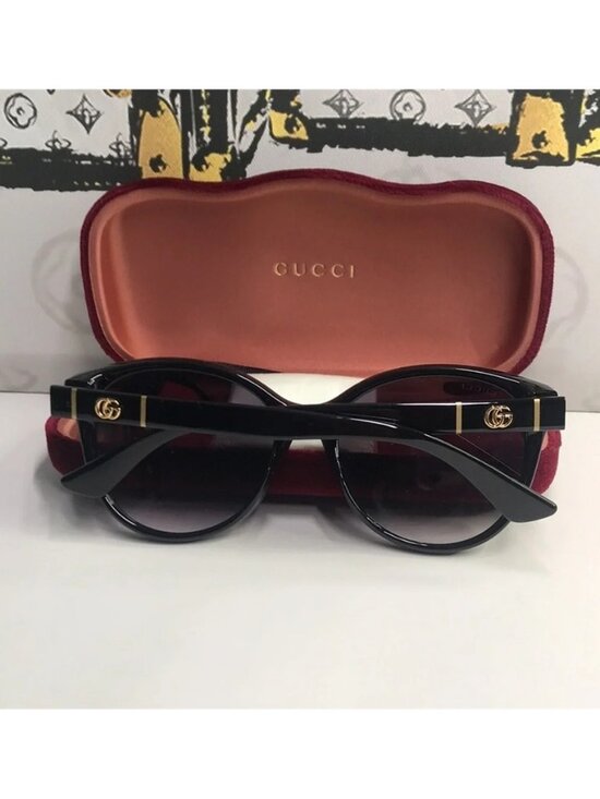New Authentic Gucci Black Cat-Eye Sunglasses GG0631s 001 main image 9